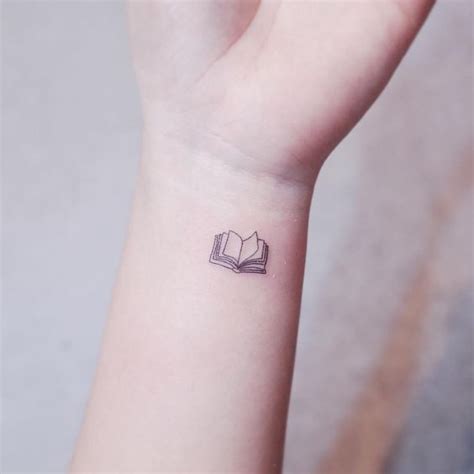 Simple Book Tattoo On The Wrist Mini
