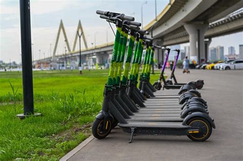 Premium Photo Electric Scooter Parking Close Up New Popular