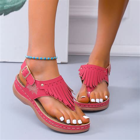 Hvyesh Orthopedic Sandals For Women Dressy Summer Clip Toe Sandals Comfy Arch Support Sandals