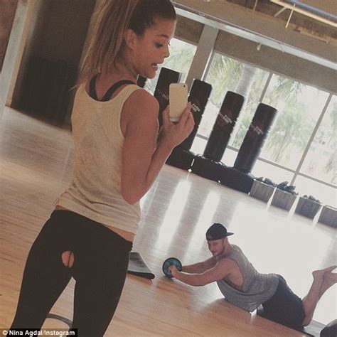 Nina Agdal Exposes Her Derriere In Ripped Leggings During Fitness