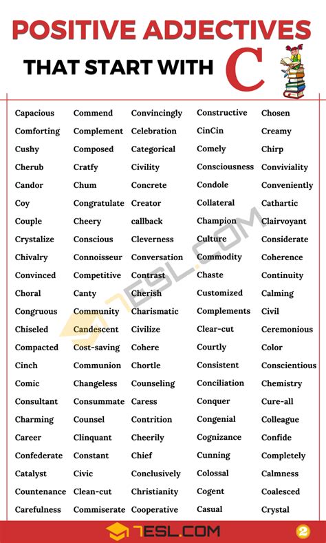 480 Positive Adjectives That Start With C In English • 7esl