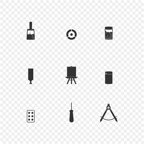 Art Icons Collection Of Design Elements Isolated On White Background