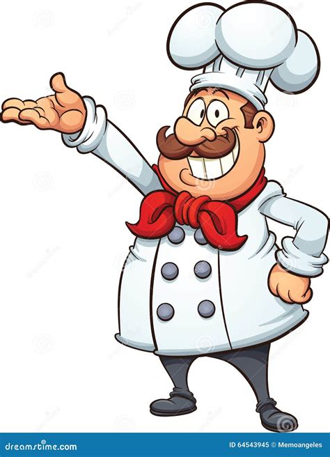 Vector Chef Cook Serving Food Realistic Cartoon Character Design