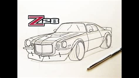 Como Aprender A Dibujar Un Camaro Z28 1970 Youtube