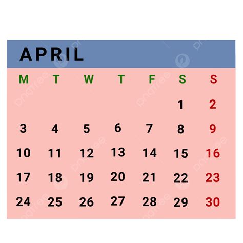 Calendar April 2023 Calendar April April 2023 Png Transparent