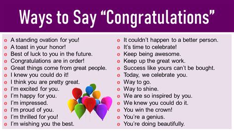 Ways To Say Congratulations Engdic