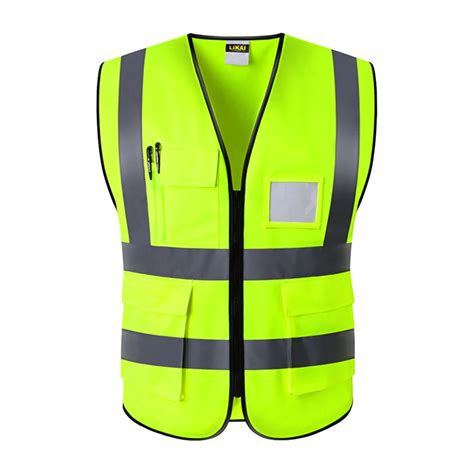 Waistcoat With Zipper Protection High Visibility Reflective Worker