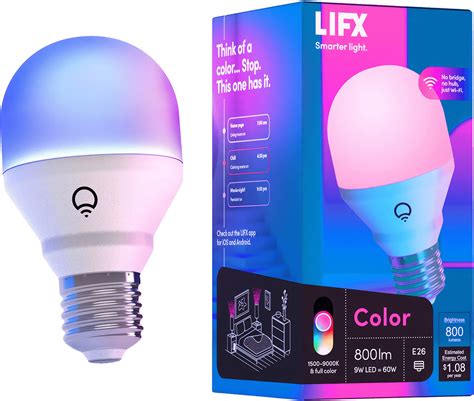 A Close Up Image Of The Lifx Color A19 800 Lumens A Wi Fi Enabled