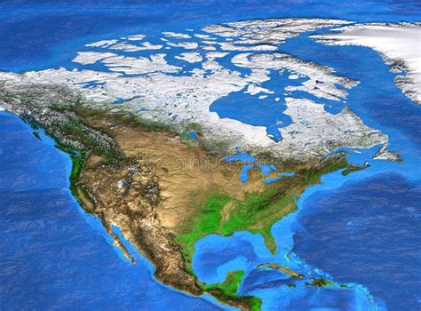 High Resolution World Map Focused On North America Detailed Satellite