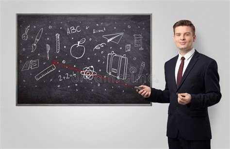 Handsome Man Teaching In Classroom Stock Image Image Of Background