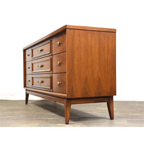 Walnut And Brass Mid Century Modern Dresser Mixed Modern Furniture
