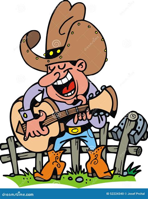 Cowboy Jouant La Musique Illustration De Vecteur Illustration Du