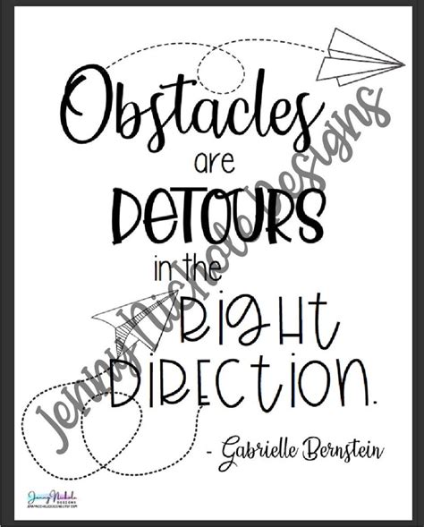 Printable Planner Page Full Page Quote Obstacles Are Etsy