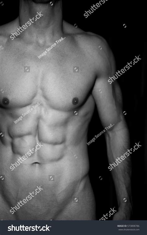 Cropped View Nude Muscular Mans Mid Stock Photo 573898786 Shutterstock