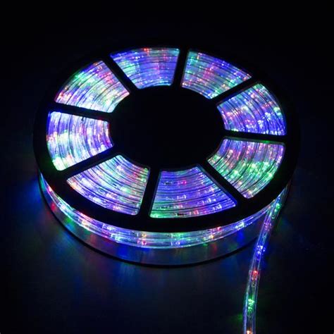 Walcut 150ft 2 Wire Led Rope Lights Rgb Lights With Clear Pvc Jacket