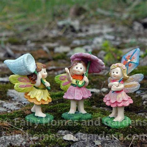 Fairy Homes And Gardens Miniature Playful Fairy Tale Fairies Set Of