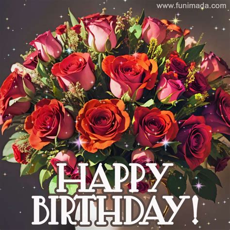 Stunning Dark Red Roses On Black Background Happy Birthday Video Card Download Video On