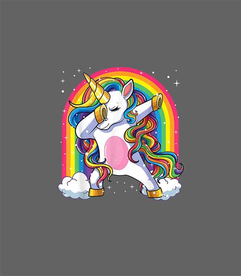 Dabbing Unicorn Rainbow Girls Kids Women Dab Unicorn Digital Art By