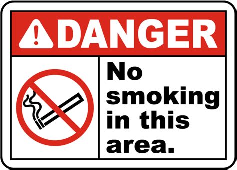 In nyc use/post sign to inform. Danger No Smoking In This Area Sign J2575 - by SafetySign.com