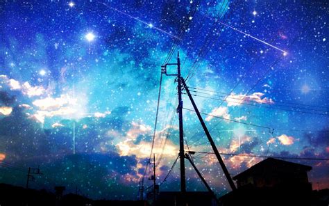 Starry Night Sky Wallpapers Wallpaperpulse Аниме пейзажи
