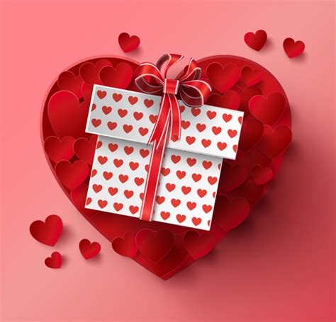 Gift box vector free download. Gift box and heart red vector - Vector Heart-shaped free ...