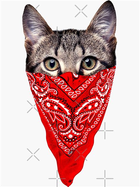 Gangster Cat Sticker By Clingcling Redbubble