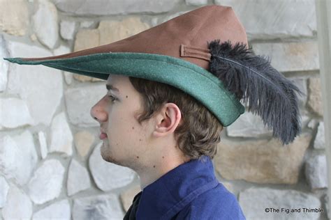 Medieval Peasant Hat With Feather Cotton By Thefigandthimble