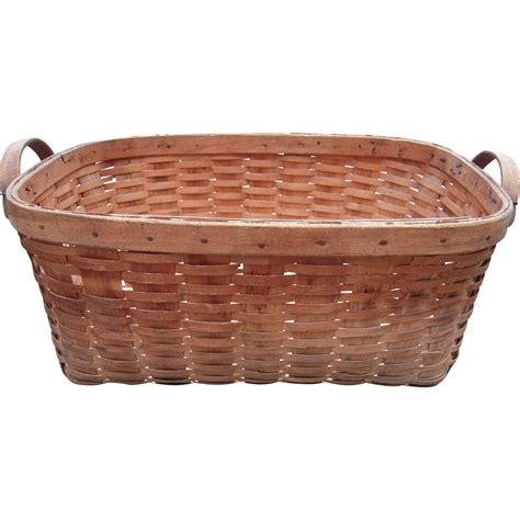 c1900 Large Antique Splint Basket from Upstate NY #1 from 