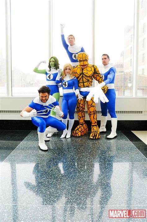 cosplay fantastic four human torch she hulk invisible woman thing mister fantastic and