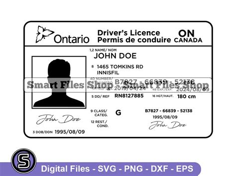 Canada Drivers Licence Template Svg Drivers Licence Svg Id Svg