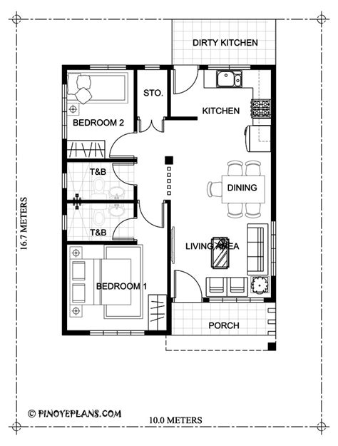Two Bedroom Small House Design Shd Pinoy Eplans