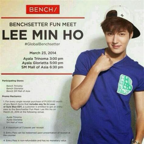 Lee Min Ho My Everything Meet And Greet Bench