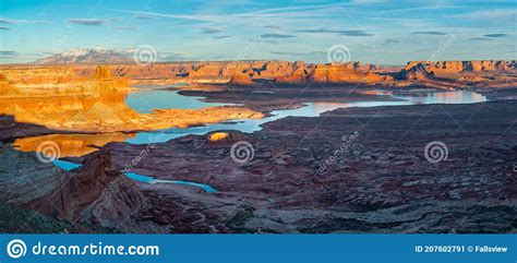 Panorama Of Lake Powell And Rock Cliffs At Alstrom Point Viewpoint