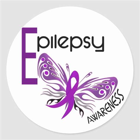 Epilepsy BUTTERFLY 3 Classic Round Sticker | Zazzle.com | Epilepsy