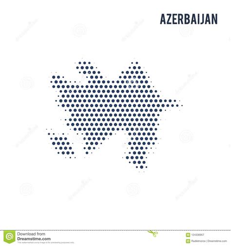 Dotted Map Of Azerbaijan Isolated On White Background Stock