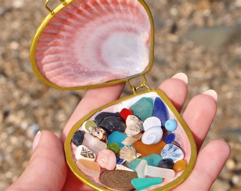 Genuine Sea Glass And Beach Treasure Unique T Beach Glass Sea Pottery Beach Decor Mermaid