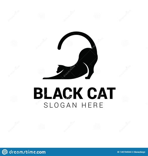 Cat Stretching Logo Template Stock Vector - Illustration of stretching, domestic: 145194544