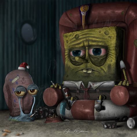 Artstation Spongebob And Gary Digital Painting