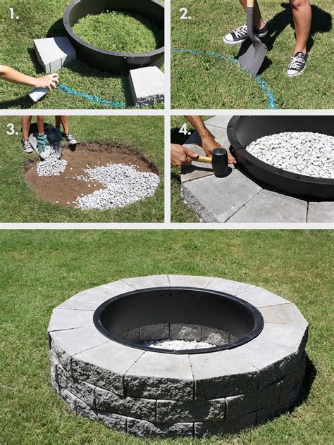 How to set capstones for a fire pit. Make Your Own Fire Pit in 4 Easy Steps! - A Beautiful Mess