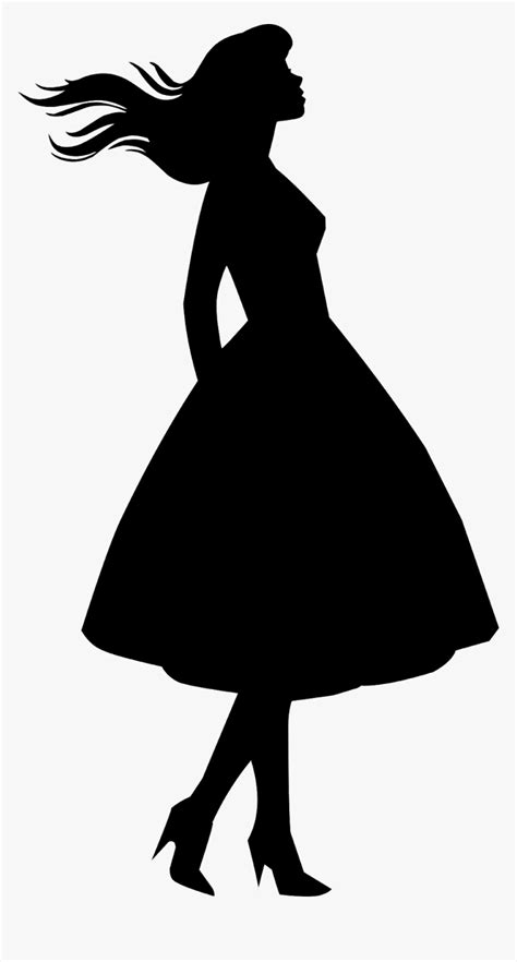Dress Woman Silhouette Female Beautiful Beauty Hd Png Download