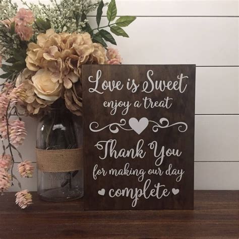 Love Is Sweet Enjoy A Treat Sign Wedding Table Sign Dessert Table