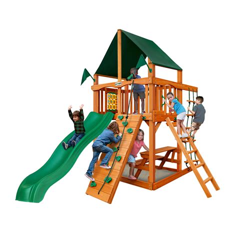 Gorilla Playsets Chateau Tower Wooden Playset With Sunbrella Canvas