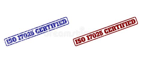 Iso 17025 Certified Blue And Red Rounded Rectangle Stamp Seals With