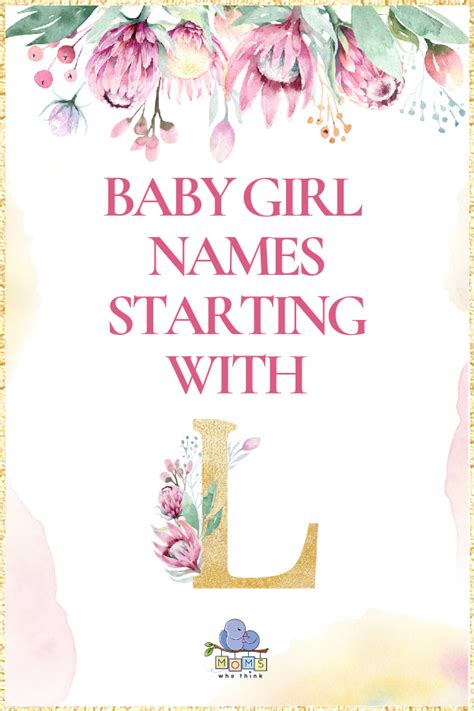 Twins are much more likely to have names beginning with the same letter than separately born children. Baby Girl Names That Start With L | L baby girl names ...