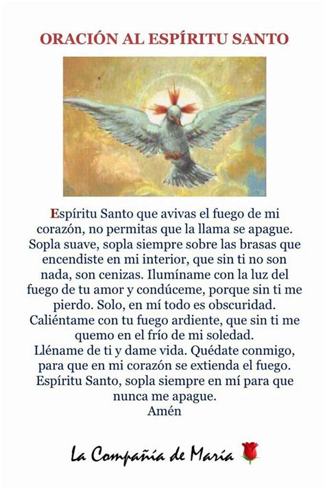 Pin De Marta Elena Machon Diaz En Espíritu Santo Oración Al Espíritu Santo Espíritu Santo