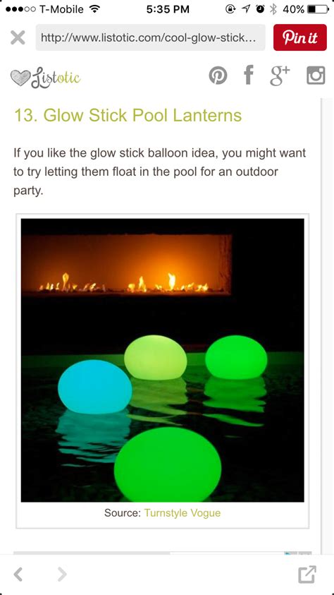 Fill the swimming pool with glow sticks. Pin by Kyra on bts pool party. | Glow sticks in pool, Cool ...