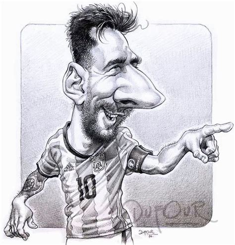 Leo Messi By Santiago Dufour Caricaturas Divertidas Rostros