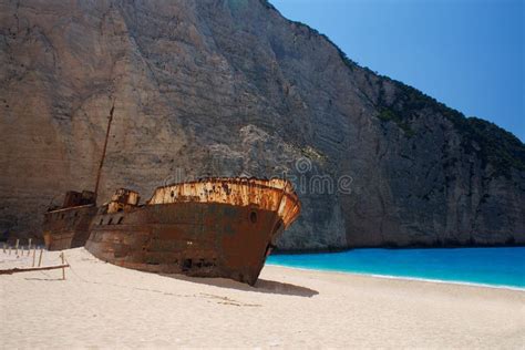 Schiffbruch Strand Navagio Auf Zakynthos Insel In Griechenland Europa