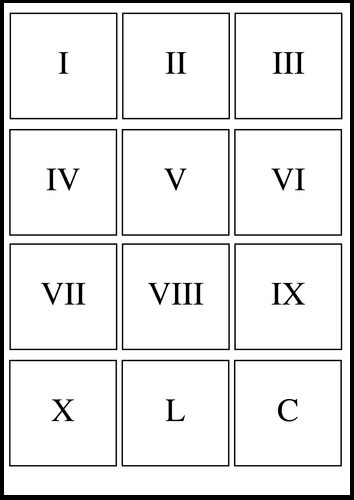 Free Roman Numerals 1 10 Chart Printable And Worksheet