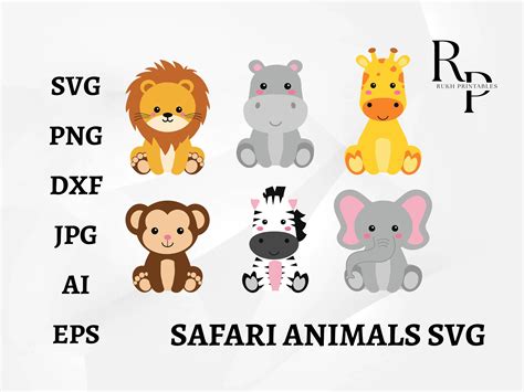 Safari Animals Svg Zoo Animals Svg Safari Svg Jungle Svg Cute Animals